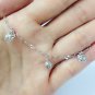 14K White Gold Star, Heart & Ball Charm Bracelet (6.5'') Gift C05679B