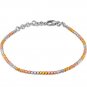 14K Tri-Color Gold Diamond-Cut Beads Bracelet 6.5" Gift B05914B