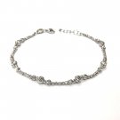 14K White Gold Diamond-Cut Beads Bracelet 6.5'' Jewelry Gift B05778B
