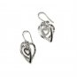 14K Italian White Gold Triple Hearts Fishhook Earrings C04437E