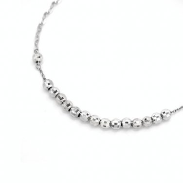 14K Gold Beads Link Bracelet 6.5" Women Gift B05463B