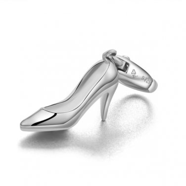 Platinum Plated High Heel 925 Sterling Silver w/ Charm 16" Chain C05378J