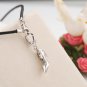 Platinum Plated High Heel 925 Sterling Silver w/ Charm 16" Chain C05378J