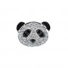 18K Gold Black & White Diamond Panda SINGLE Stud Earring Jewelry Gift S07060L