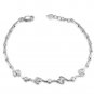 14K White Gold Diamond-Cut Bypass Swirling Segments Bracelet (6.5") B05048B