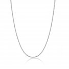 18K Solid White Gold Round Wheat Chain Necklace w/ Spring Ring Clasp, 1mm, 16" A00187N