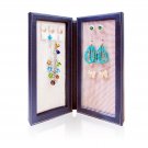 Chel by Cheline - Travel Magnetic Jewelry Book Organizer Case Box Gift for Women (Navy-M)