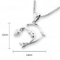 14K White Gold Dolphin Diamond Cut Ball Pendant Necklace (16") C04457P