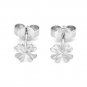 14K White Gold D-Cut Clover Stud Earrings, Fashion Jewelry Girl Gift C06101E