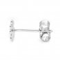 14K White Gold D-Cut Clover Stud Earrings, Fashion Jewelry Girl Gift C06101E