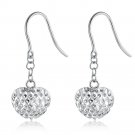 14K Italian White Gold Filigree Heart Hook Earrings Jewelry Gift C05927E