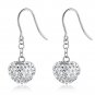 14K Italian White Gold Filigree Heart Hook Earrings Jewelry Gift C05927E