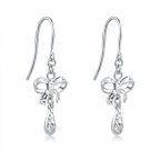 14ct Italian White Gold Box and Teardrop Dangle Earrings C04377E
