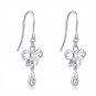 14ct Italian White Gold Box and Teardrop Dangle Earrings C04377E