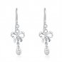 14ct Italian White Gold Box and Teardrop Dangle Earrings C04377E