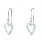 14ct Italian White Gold Hollow Heart Dangle Earrings C04126E