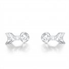 14ct White Gold Tiny Love Arrow Stud Earrings B06151E