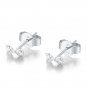 14ct White Gold Tiny Love Arrow Stud Earrings B06151E
