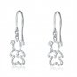 14ct Italian White Gold Cut-out Teddy Bear Dangle Earrings C04832E
