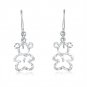 14ct Italian White Gold Cut-out Teddy Bear Dangle Earrings C04832E