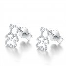 14ct Italian White Gold Cut-out Teddy Bear Stud Earrings C04699E