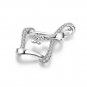 0.17cttw Diamond 18K White Gold Infinity Twist Rhombus Pendant 925 Chain N03193P
