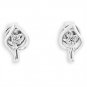 18K White Gold Diamond Tree Leaf (0.06cttw) Stud Earrings Jewelry F02661E