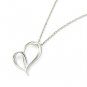 925 Sterling Silver Romantic Open Heart Necklace 16'' C06022N