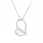 925 Sterling Silver Romantic Open Heart Necklace 16'' C06022N