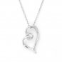 925 Sterling Silver Swirling Heart Necklace 16'' C06021N