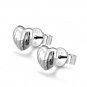 14K Italian White Gold Diamond-Cut Mini Heart Stud Earrings, Fashion Jewelry Gift for Girl C04249E