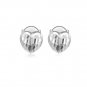 14K Italian White Gold Diamond-Cut Mini Heart Stud Earrings, Fashion Jewelry Gift for Girl C04249E