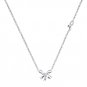 925 Sterling Silver Love Bow Knot Diamond Solitaire Necklace 16" Women Jewelry Gift S08044N