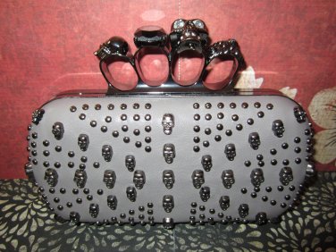 gray skull clutch