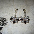 gold black and gray earrings