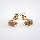 Gold Plated Hypoallergenic Swan Earrings