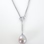 Drop shape purple seashell pendant necklace