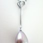 Drop shape purple seashell pendant necklace