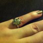 Neutral Tone Abalone Shell Silver Tone Ring Size 6