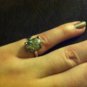 Neutral Tone Abalone Shell Silver Tone Ring Size 6