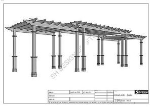 GRAPE VINE PERGOLA - OUTDOOR PATIO COVER - V2 Full Building Plans