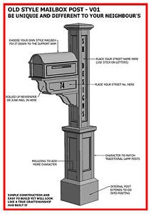 (BUILDING PLANS) for OLD STYLE MAILBOX / LETTERBOX POST V01 - BUILD & SAVE $$$