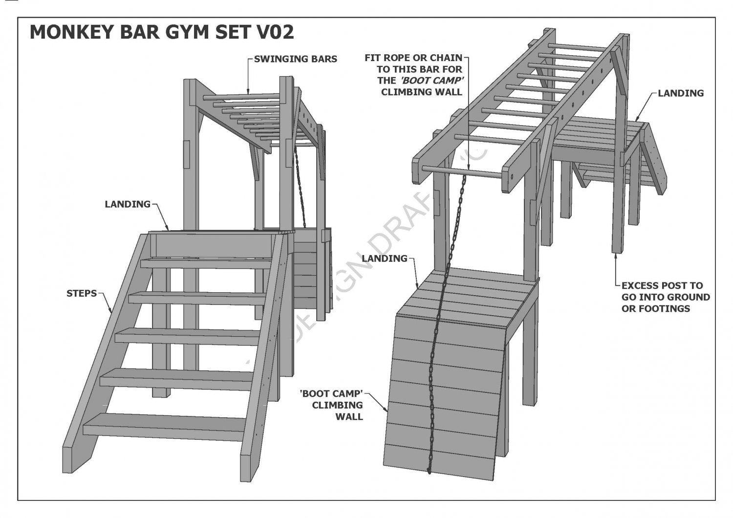 PLAY GYM / MONKEY BARS / GYM SET - ADD TO YOUR CUBBY HOUSE - Building ...