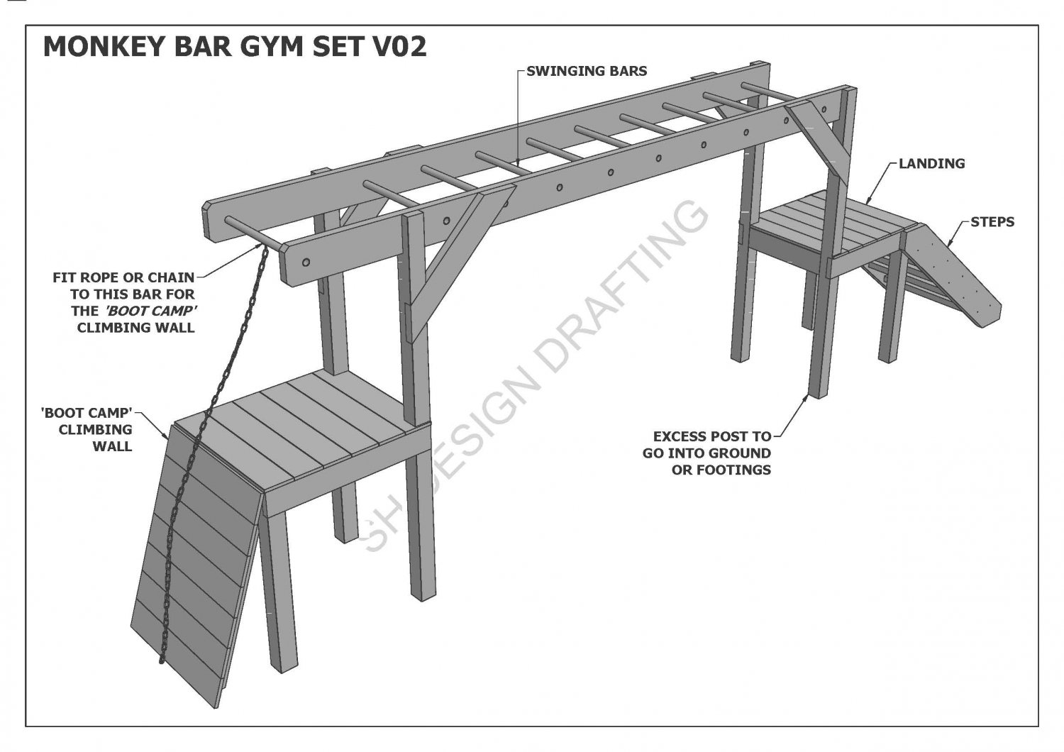 PLAY GYM / MONKEY BARS / GYM SET - ADD TO YOUR CUBBY HOUSE - Building ...