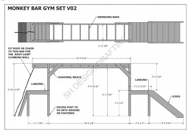 Barra Tricipiti PLAY GYM / MONKEY BARS / GYM SET - ADD TO YOUR CUBBY HOUSE - Building Plans V1 E Sbarra Trazioni - Foto 10