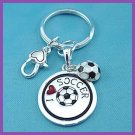 I Love Soccer Key Chain