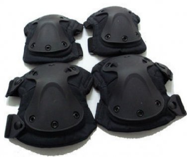 SWAT X-Cap Airsoft Paintball Knee & Elbow Pads Black