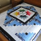 Queen size maple Leaf Machine quilted Patchwork Quilt
