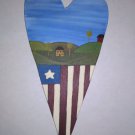 Primitive Rustic Wood Heart Cutout Painting OOAK #7 (EC-P) Primitive Rustic Wood Heart Cutout Painting OOAK #7 (EC-P)
