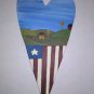 Primitive Rustic Wood Heart Cutout Painting OOAK #7 (EC-P)